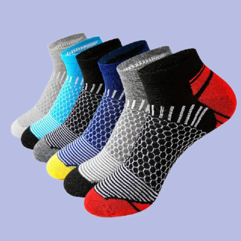 6/12 Pairs New Spring Top Quality Short Athletic Ankle Socks Men's Running Casual Sports Socks Waist Honeycomb Design Socks Gift