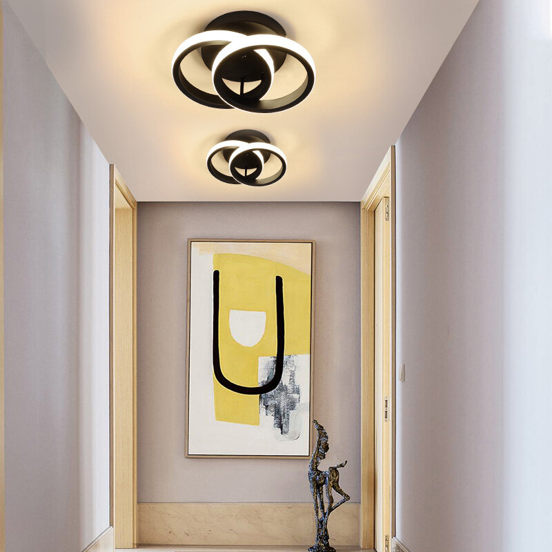 Luz LED de techo para pasillo, lámpara de estilo moderno para balcón, dormitorio, sala de estar, iluminación interior del hogar, comedor y oficina