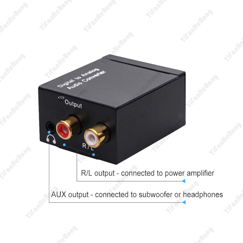 Konverter Audio koaksial serat optik Toslink Digital ke Jack 3.5mm Analog untuk RCA SPDIF penguat Stereo dekoder Audio Digital