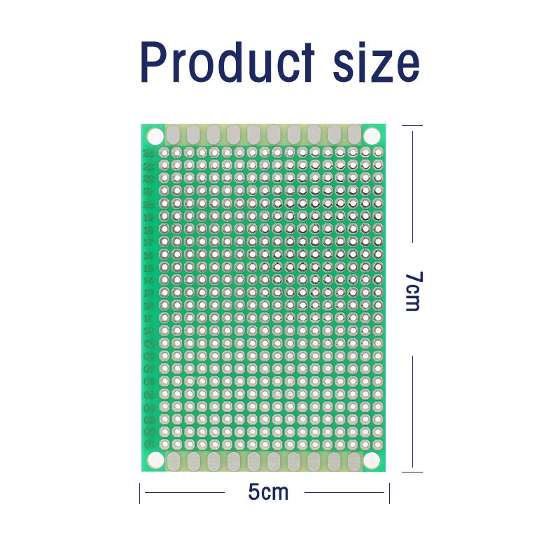 범용 회로 기판, 5x7 Cm, 단면 PCB 프로토타이핑 보드, Arduino 실험용 5x7 cm 인쇄 회로 기판, 10 개/묶음