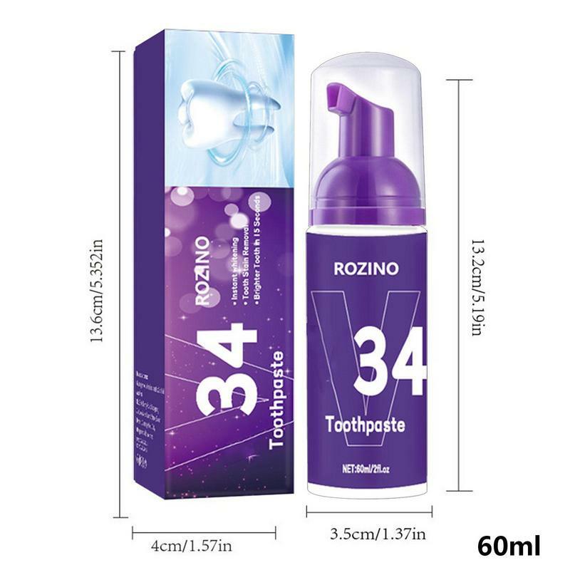 Foam Toothpaste Natural Teeth White Mousse 60ml Sensitive Teeth Toothpaste Mousse Natural Cavity Protection And Purple Teeth