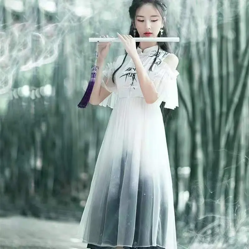 女性のための伝統的な妖精の漢服,中国のダンスコスチューム,tang漢服,素敵なスタイル,新しいスタイル