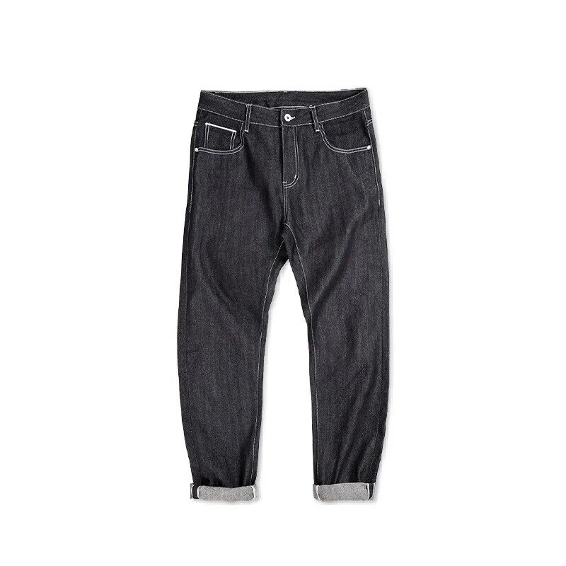 Maden Silver Denim Vintage Jeans for Men Amekaji Selvedge Raw Denim 13 Oz Straight Fit Pants 28 To 38 Mens Clothing 2022 New