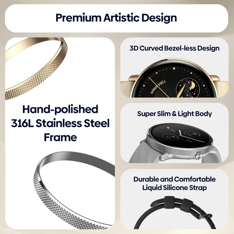 Zeblaze-reloj inteligente GTR 3 Pro para mujer, accesorio de pulsera de acero inoxidable con Pantalla AMOLED, llamadas de voz, 316L