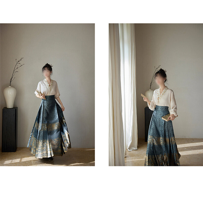 Falda de poliéster con estampado, prenda cómoda y versátil, estilo Retro, informal, chino, diario, Citas