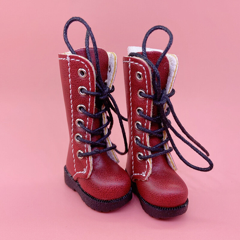 Tilda-Botas de muñeca Blythe de 3,2 cm, Mini zapatos de cuero para Blyth Azone BJD, zapatos de marionetas informales, accesorios, 1/8