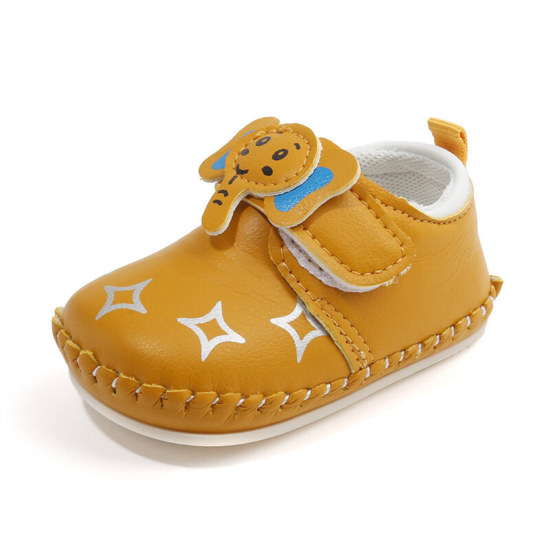 Симпатичные детские ботинки с мягкой подошвой, Нескользящие весенние ботинки для новорожденных для мальчиков и девочек, строченные ботинки