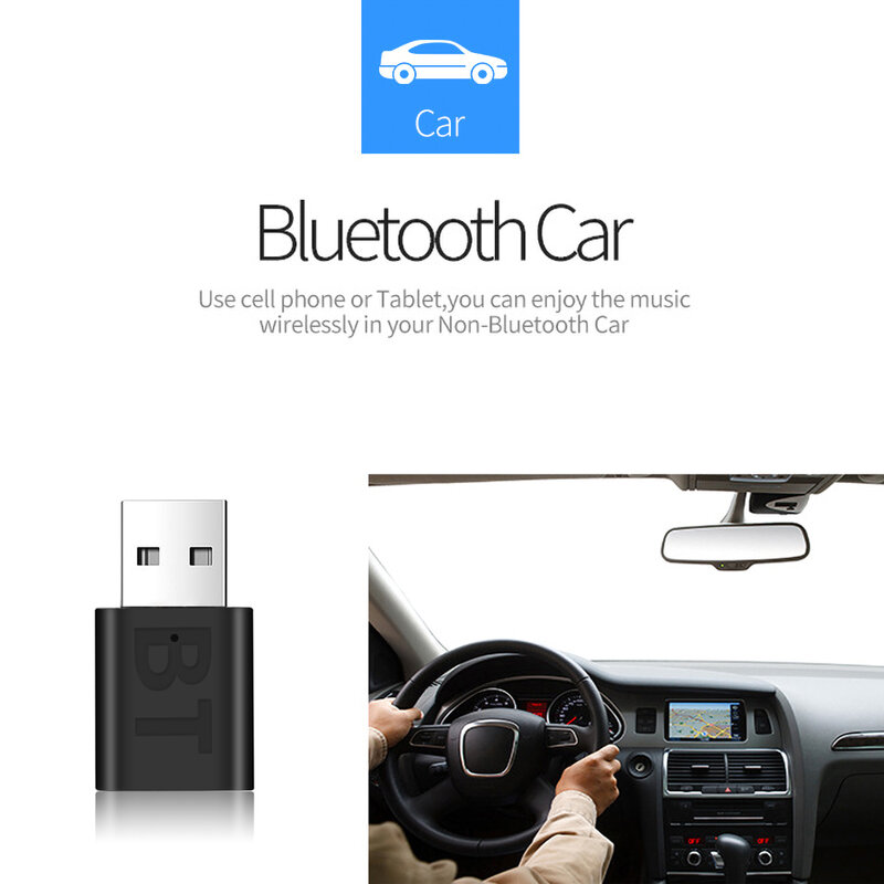 Ricevitore Bluetooth Kit per Auto Mini USB 3.5MM Jack AUX Audio Auto MP3 adattatore per Dongle musicale per tastiera Wireless altoparlante Radio FM