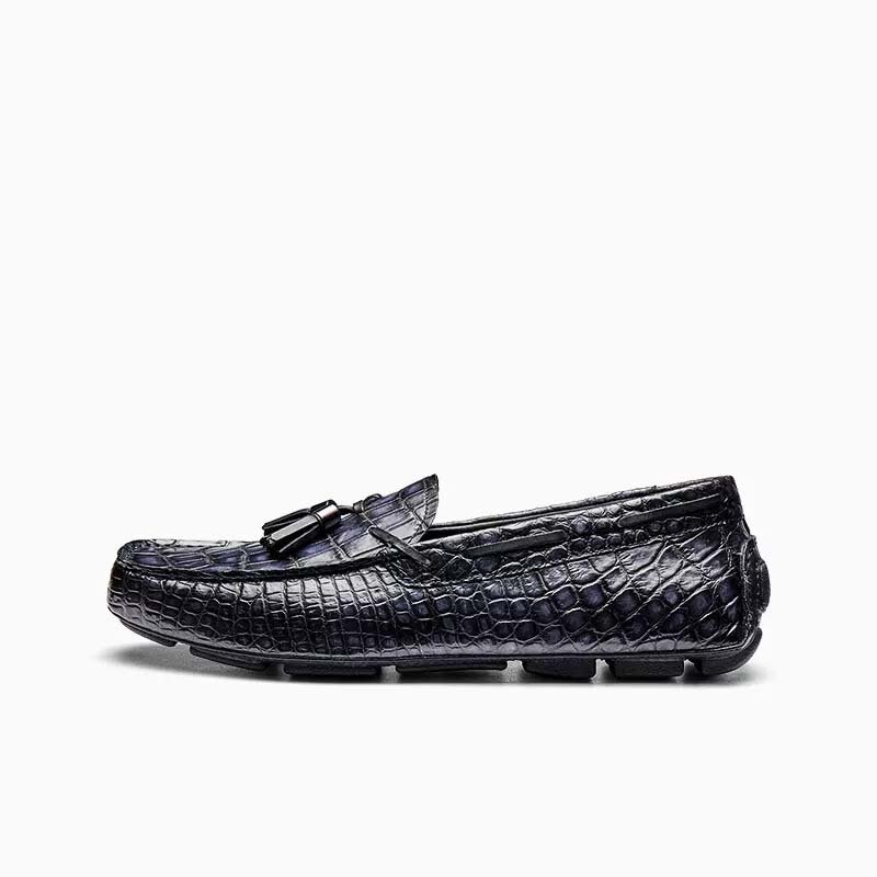 Крокодиловые туфли gete мужские, Крокодиловая Кожа, повседневная обувь для отдыха, лоферы, резиновая подошва