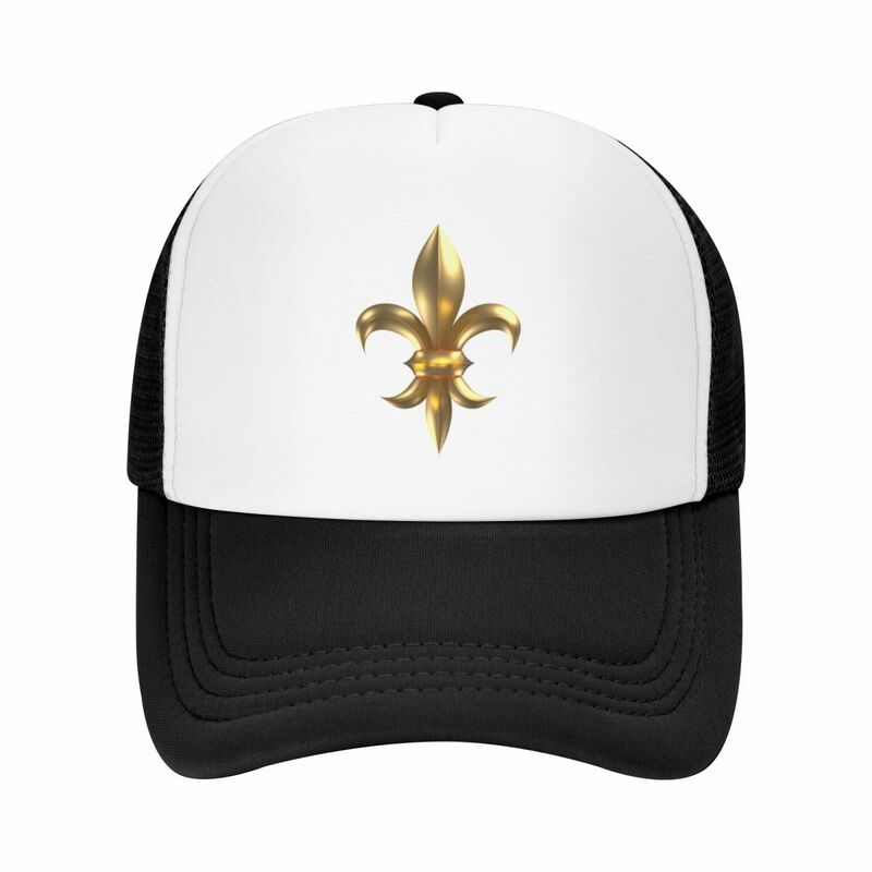 Fleur de Lys / Fleur de Lis 3D złota czapka z daszkiem luksusowa czapka z daszkiem na zamówienie czapka typu Trucker plażowa dla kobiet 2024 męska
