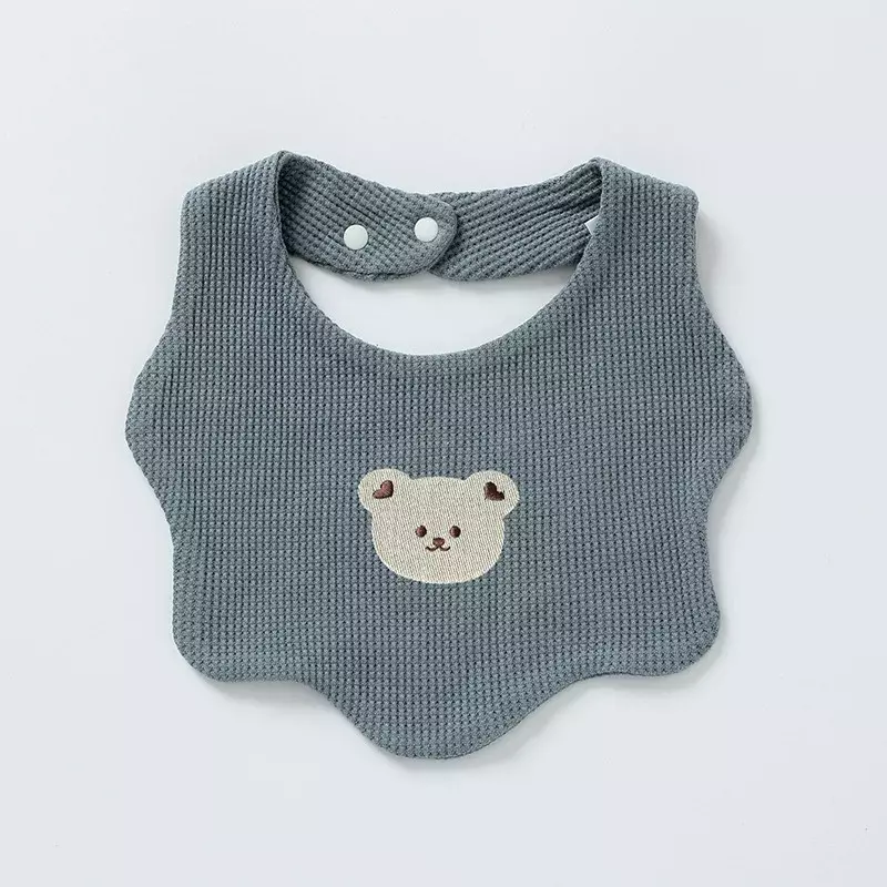Colorful Bear Embroidery Pattern Soft Cotton Baby Bib Feeding Drool Neonate Saliva Towel Anti Emetic Milk Boy and Girl Infants