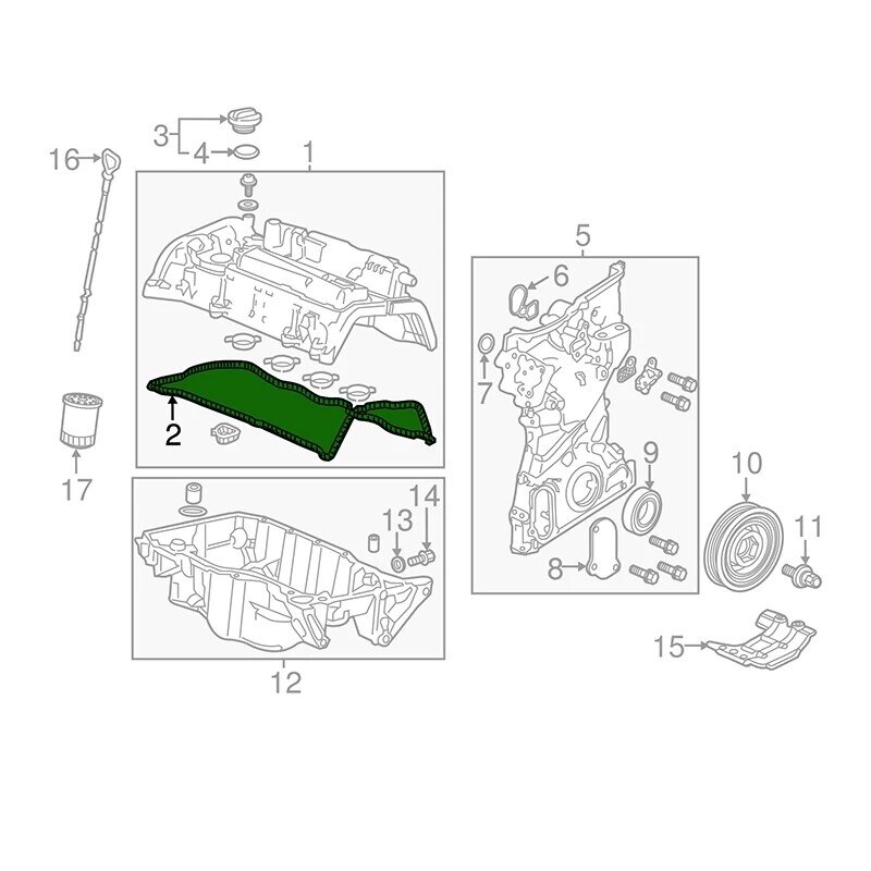 Прокладка крышки клапана головки цилиндра 12341-5A2-A01 для 2013-2017 Honda Accord 2.4L EX