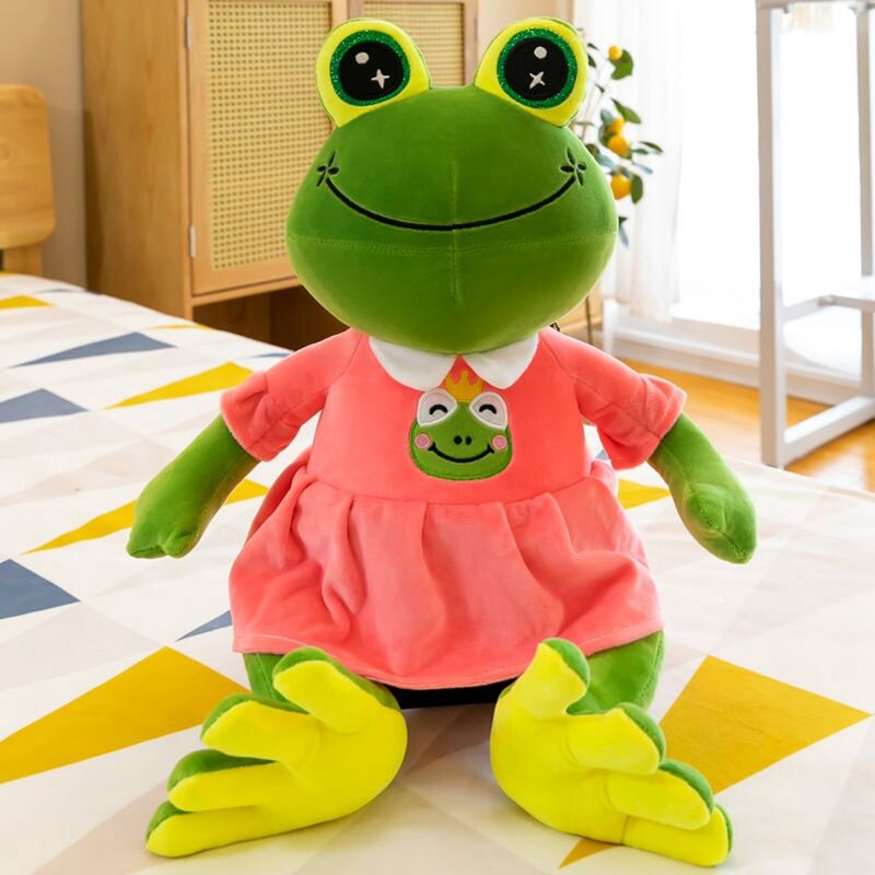 子供のための漫画のカエルのぬいぐるみ35cm,誕生日プレゼント,赤ちゃんのための子供の人形,幼児のためのmallアクティビティ