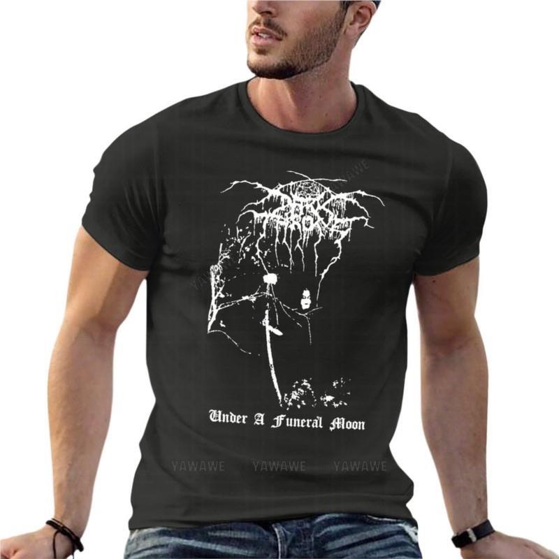 Under A Funeral Moon Death Metal Band Oversize T Shirt Fashion Mens Clothes Short Sleeve Streetwear Big Size Tops Tee