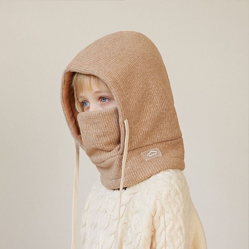 Scarf Knit Hat Warm Stereoscopic Thermal Neck Mask Hood Cap Windproof Handmade Full Face Mask Caps Kids