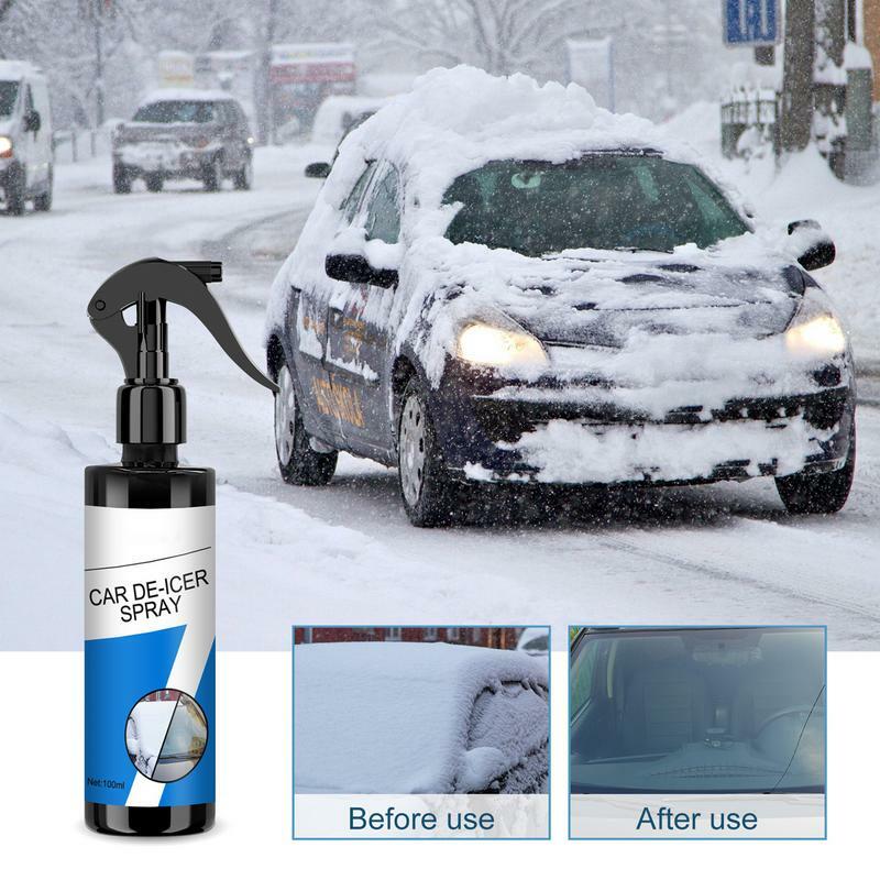 Espray limpiador de nieve de 100ml, limpiador y removedor de nieve, accesorios de invierno para coche, descongela y derrite al instante