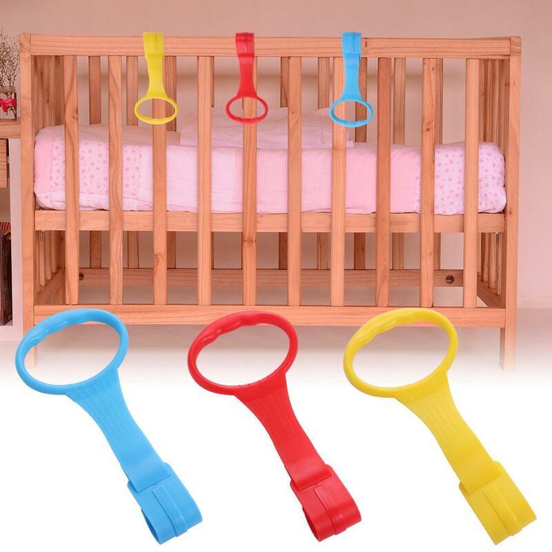 Accessori per il letto anello di trazione per la cognizione del box ganci per culla in plastica di colore solido anelli per letto ad anello per bambini