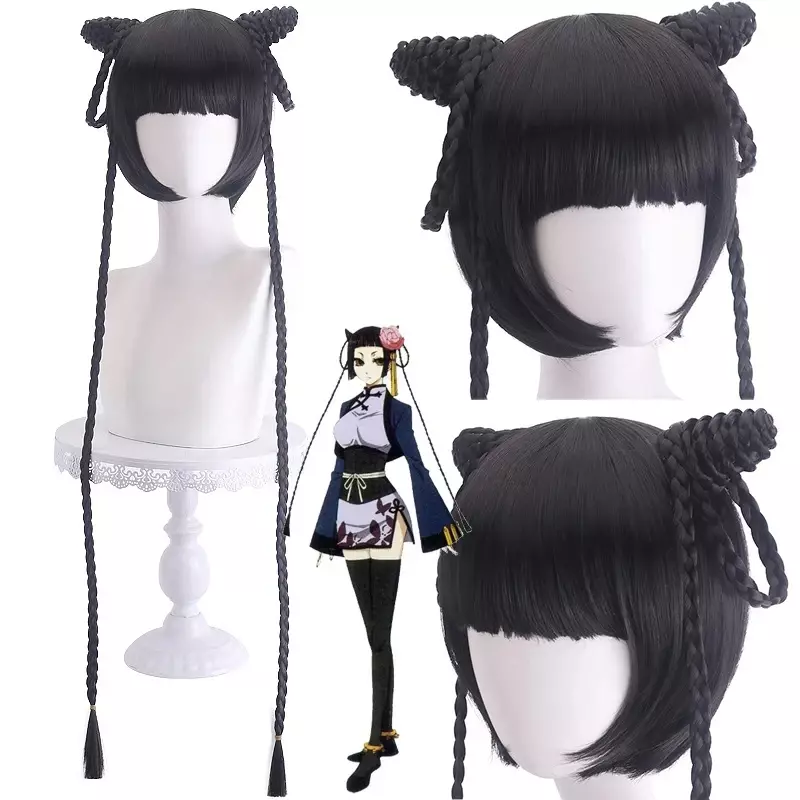 Anime Black Butler Ran Mao Cosplay Costume, Châle, Chaussettes, Coiffe, oral ille, Sexy, Kawaii, Style chinois, Cheongsam trempé, Homme, Femme, Adulte