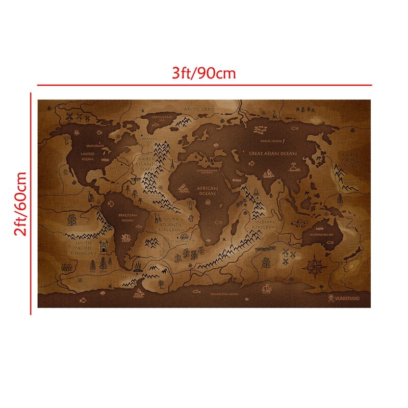 Винтажная карта мира 90*60 см, Нетканая холщовая живопись, Ретро плакат, настенные художественные принты для гостиной, домашний декор, школьные принадлежности
