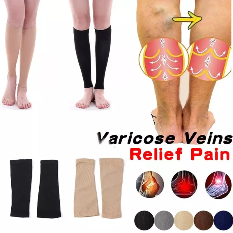1/2pairs Varicose Vein Medical Stocking Elastic Socks Support Leg Shin Socks Fatigue Relief Leg Warmer Compression Sleeve Sock