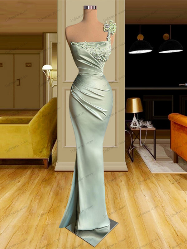 Classic Evening Dresses Satin Prom Dress Boat Neck Sleeveless Floor Length Robes For Formal Party Elegant Vestidos De Gala 2024