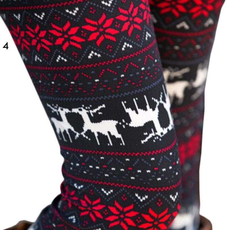 Pantalones con estampado navideño para mujer, mallas largas de cintura alta a la moda, ropa de invierno, 1 piezas