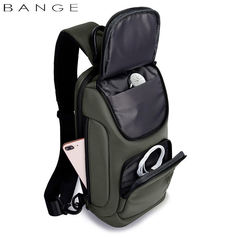 Borsa a tracolla BANGE per uomo borse a tracolla impermeabili portatili borsa a tracolla da viaggio corta da viaggio maschile adatta per iPad da 9.7 pollici