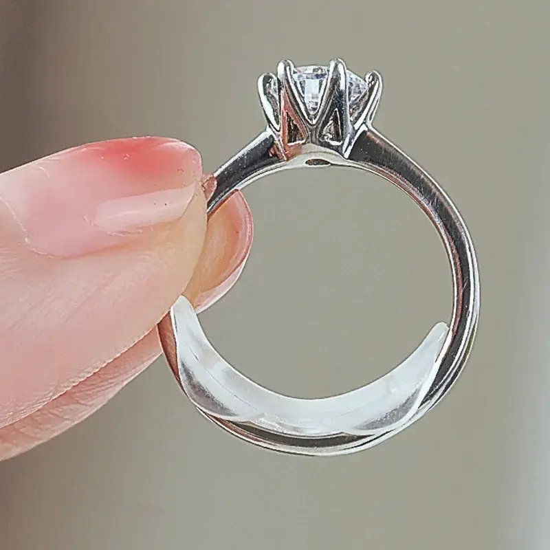 Ajuste do tamanho do anel transparente Resizer para as mulheres, tamanho do anel solto, reduzir a etiqueta invisível, claro DIY costura jóias conjunto de ferramentas