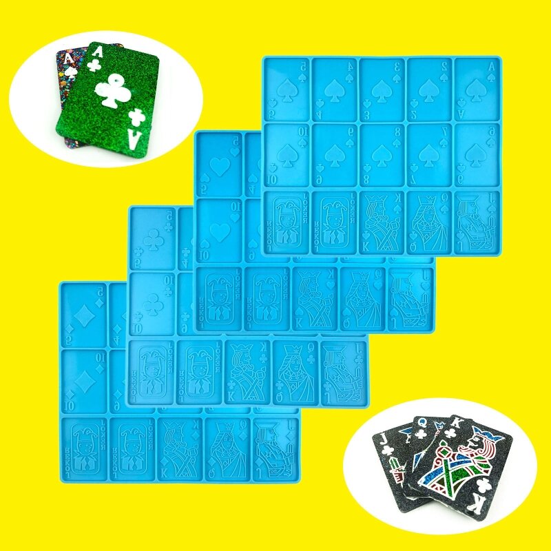 Эпоксидная форма для игральных карт, DIY карты, игральная форма для ключей, полный набор силиконовых форм для игральных карт