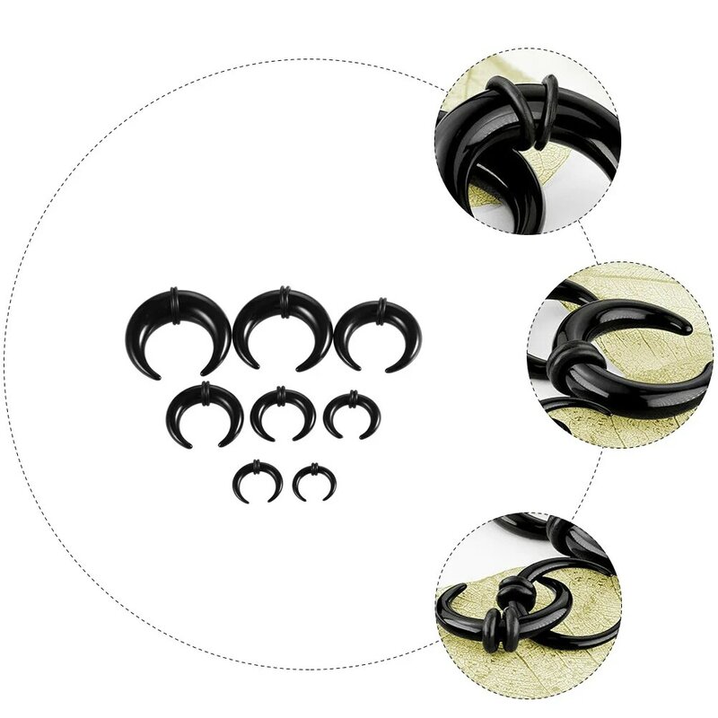 Anting-Anting Cincin Set Tubuh Terowongan Spiral Akrilik Auricle Sumbat Hidung Alat Pengukur Peregangan Perhiasan Expander Septum Auricle