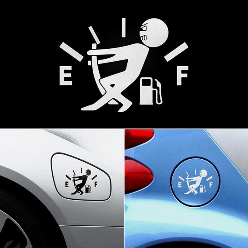 Funny Car Sticker Vinyl 3.544.52in/11.59cm High Consumption Decal Printed With Put Forth Refuel Little Man 3 Colors