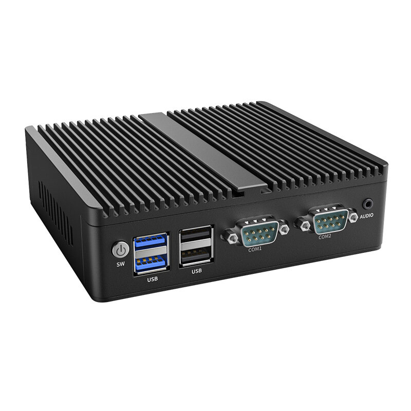 Bezwentylatorowy przemysłowy Mini PC J4125 J1900 N2840 N2940 Dual LAN RS232 RS485 Win10/11 Pro Linux Ubuntu WIFI Komputer stacjonarny Komputer domowy
