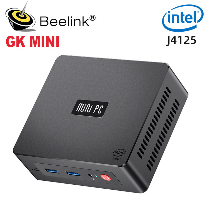 Beelink-スマートフォン,Gk,Intel Celeron pc,j4125,クアッドコア,ddr4,8GB, 256GB,ssd,HDポート付きデスクトップ,1000m lan