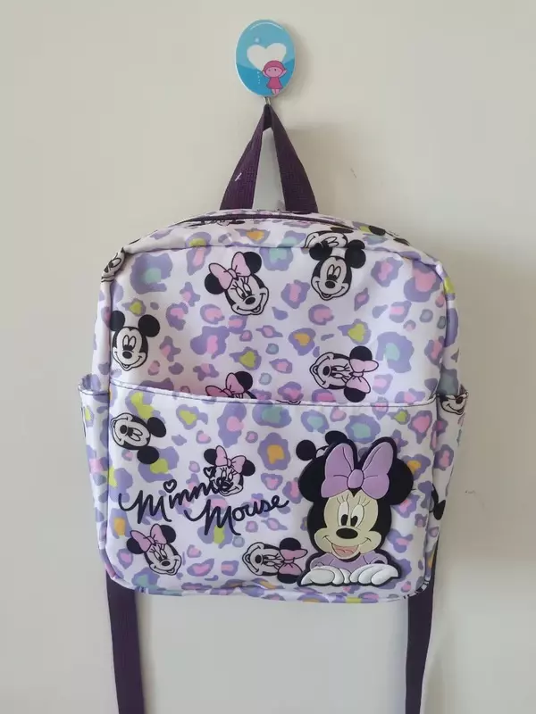 MINISO Disney Cute Mickey and Minnie Children's Backpack Girls Cartoon Print Large Capacity Book Storage Kindergarten School Bag