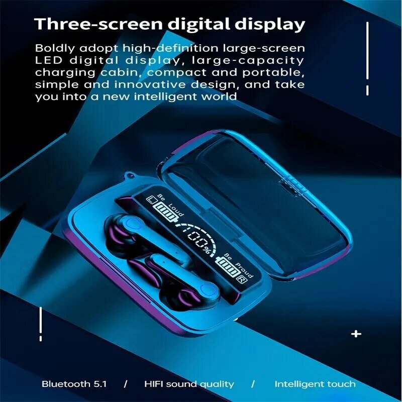 M19 auricolare Bluetooth Wireless Tws supporto da gioco Touch In-ear con cancellazione del rumore Mini auricolare Power Bank di emergenza