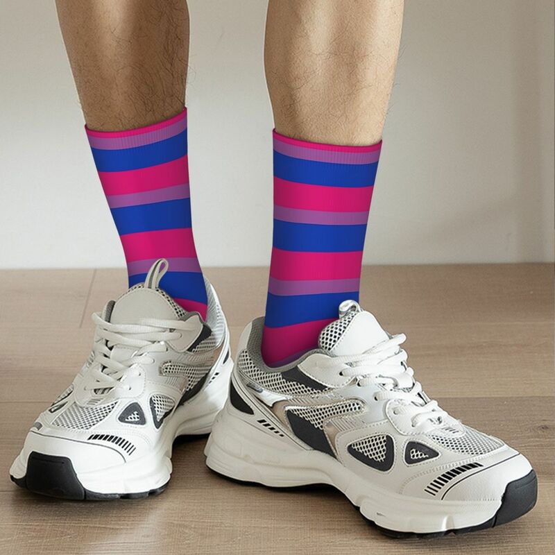 All Seasons Crew Stockings Bisexual Flag Socks Harajuku Funny Hip Hop Long Socks Accessories for Men Women Gifts