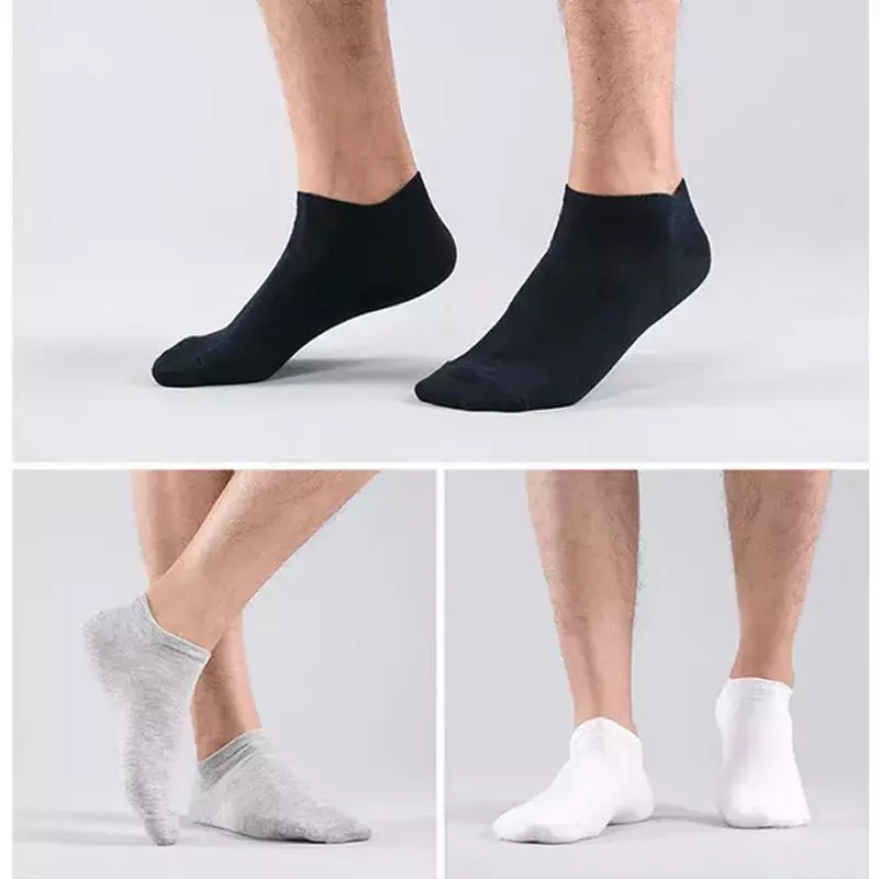 Meias esportivas respiráveis para mulheres, meias de cor sólida, meias confortáveis de algodão branco e preto, 10 pares