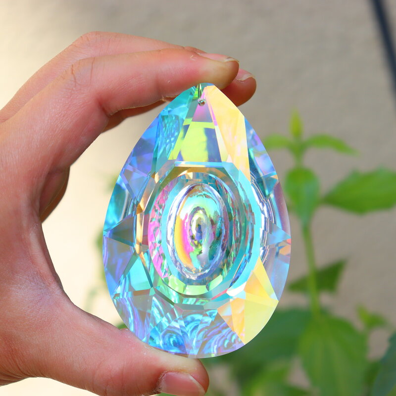 K9 Kristall prisma ab klar facettiert großen ovalen Kronleuchter Kristall hängende Ornamente DIY Sonnen fänger Anhänger Regenbogen hersteller 1St
