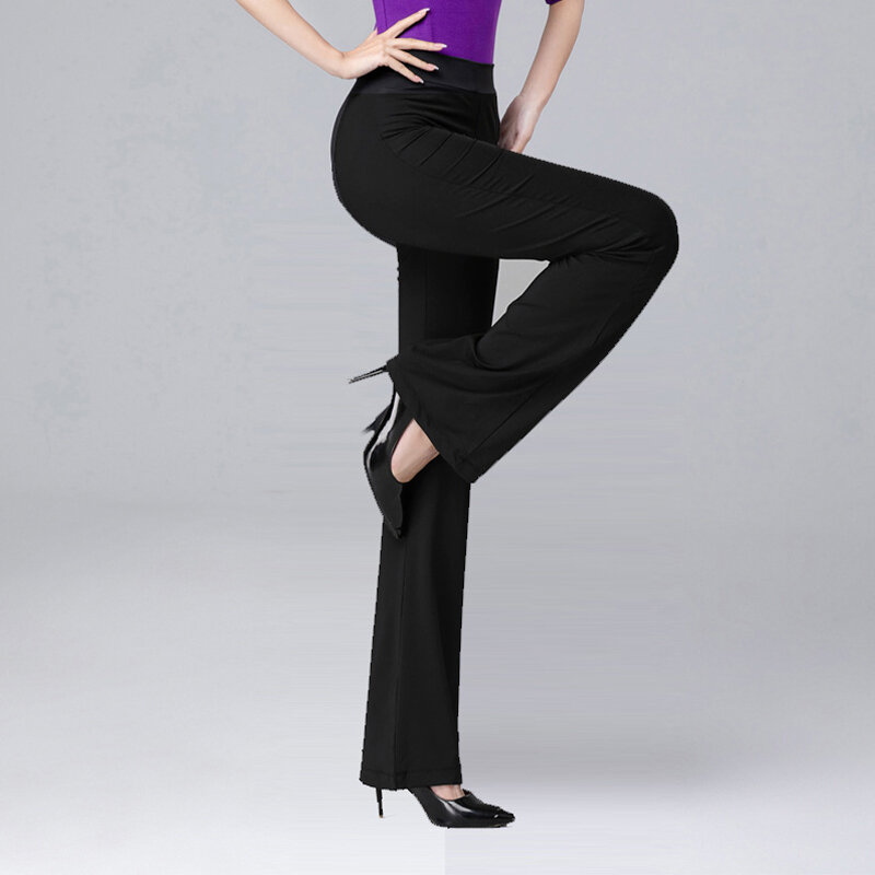 Modern Dance Pole Elegant Party Pants for Classical Costume Solid Color Ballet Wear Ballroom Practice Wide Leg Trousers