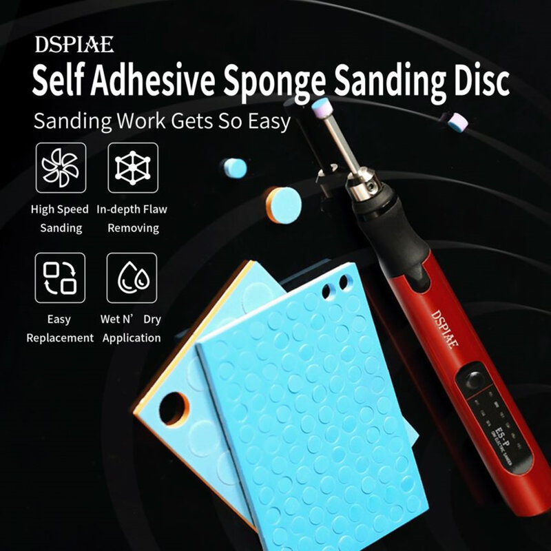 DSPIAE Self Adhesive Sponge Sanding Disc Round Pre-Cut Abrasive Sandpaper Used With ES-P Portable Electric Sharpening Pen