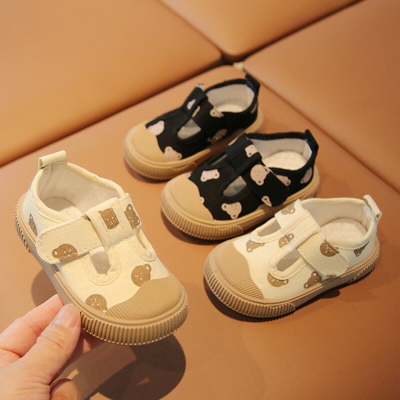 Sapatos de lona macios e confortáveis para bebês meninos e meninas, sapatilhas First Walker Cloth, sapatos para criança nova, primavera e verão
