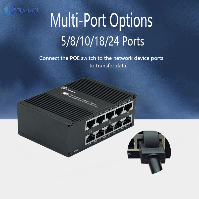 12-56V breiter Spannungs-Poe-Schalter 6/8/10/24ch 10/100 MBit/s halbe/volle Duple-Ports abnehmbarer Netzwerk-Switch für die Wand montage in Industrie qualität