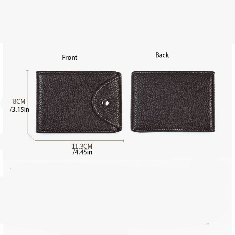 Carteira multi-posições para homens, bolsa de cartão durável ultrafina, uso diário, portátil, resistente ao desgaste, cor sólida