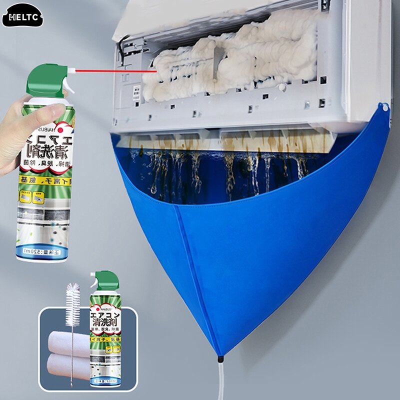1 pz/1set Kit di copertura per la pulizia del condizionatore d'aria strumenti puliti sacchetto di protezione antipolvere impermeabile Set di detergenti per condizionatori d'aria