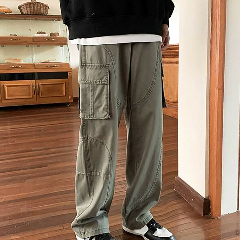 Брюки-карго мужские с множеством карманов, повседневные модные Универсальные брюки в стиле хип-хоп, лето, 2024