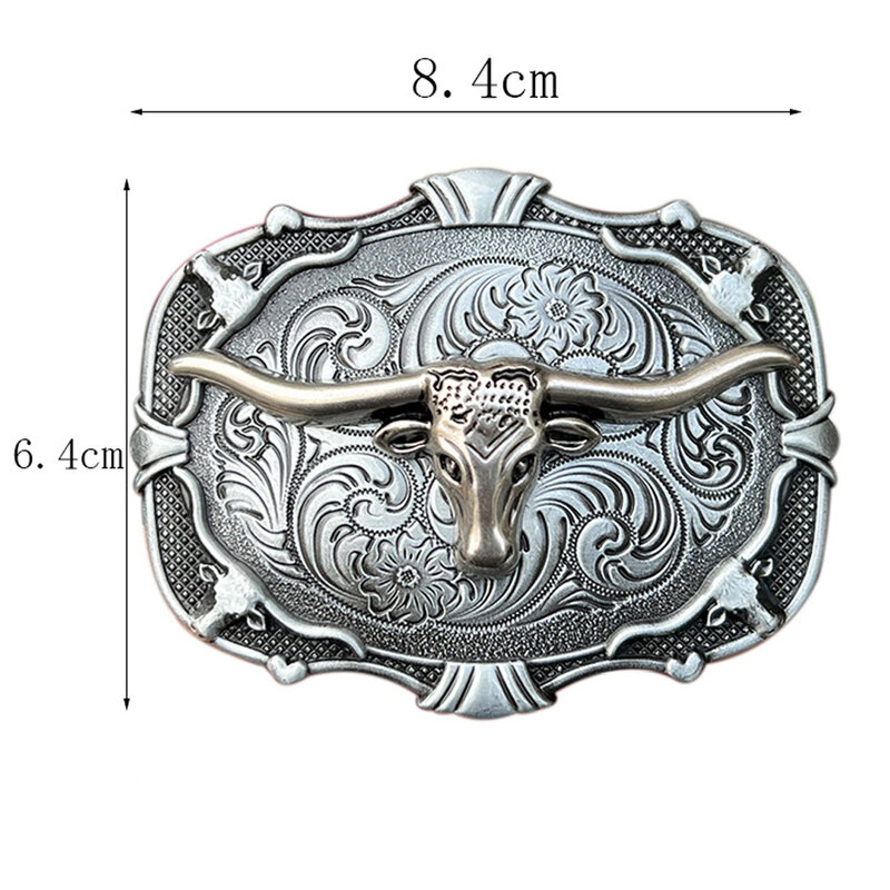 Rodeo Bull Head Belt Buckles for Men Western Cowboys Brand Designer Hebilla Cinturon Hombre Male Waistband Button Dropshipping