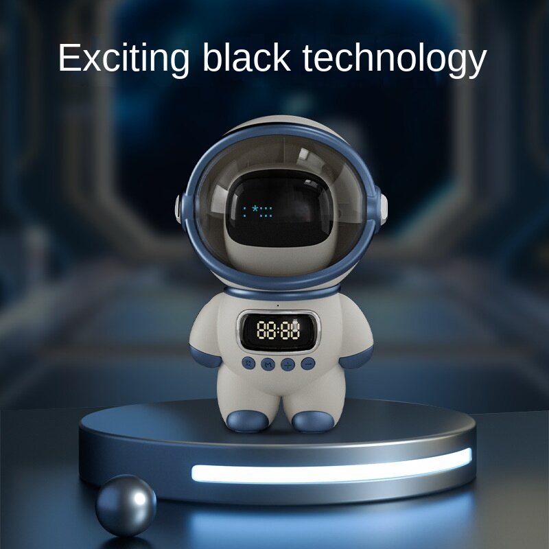 우주 비행사 지능형 블루투스 오디오 알람 시계, 홈 크리에이티브 라디오, TF 카드, FM 시계, AI 지능형 인터콤 오디오