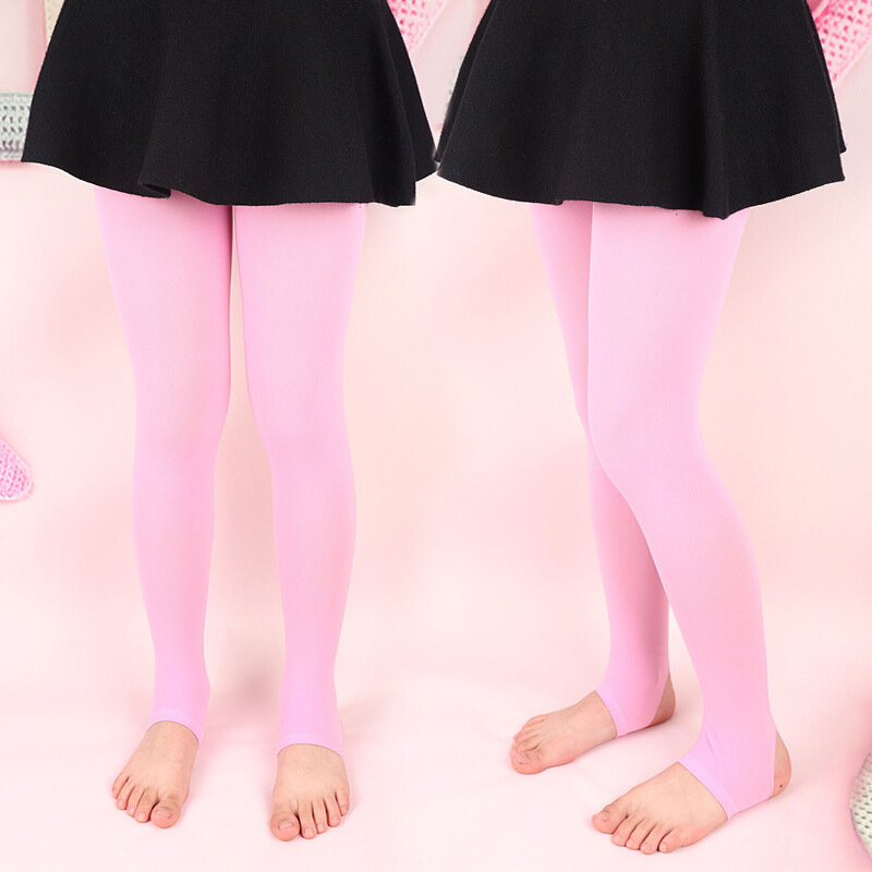 Колготки для девочек детские тонкие модные бархатные леггинсы шаговые штаны для детей однотонные колготки для балета и танцев 3-12 лет Учащиеся