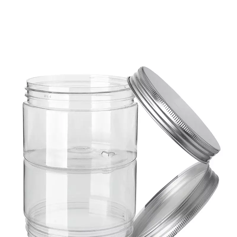 10 pezzi vasetti di stoccaggio tappo in alluminio trasparente contenitori per alimenti cosmetici vuoti bottiglia da viaggio vaso di plastica trasparente rotondo crema per il viso vaso per campioni