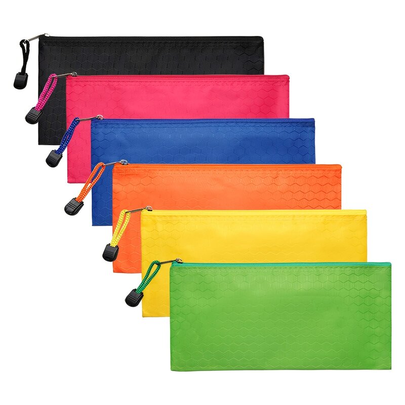 MOHAMM PVC 지퍼 파우치, 서류 가방, 연필 파우치, 다양한 색상, A6, 1pc